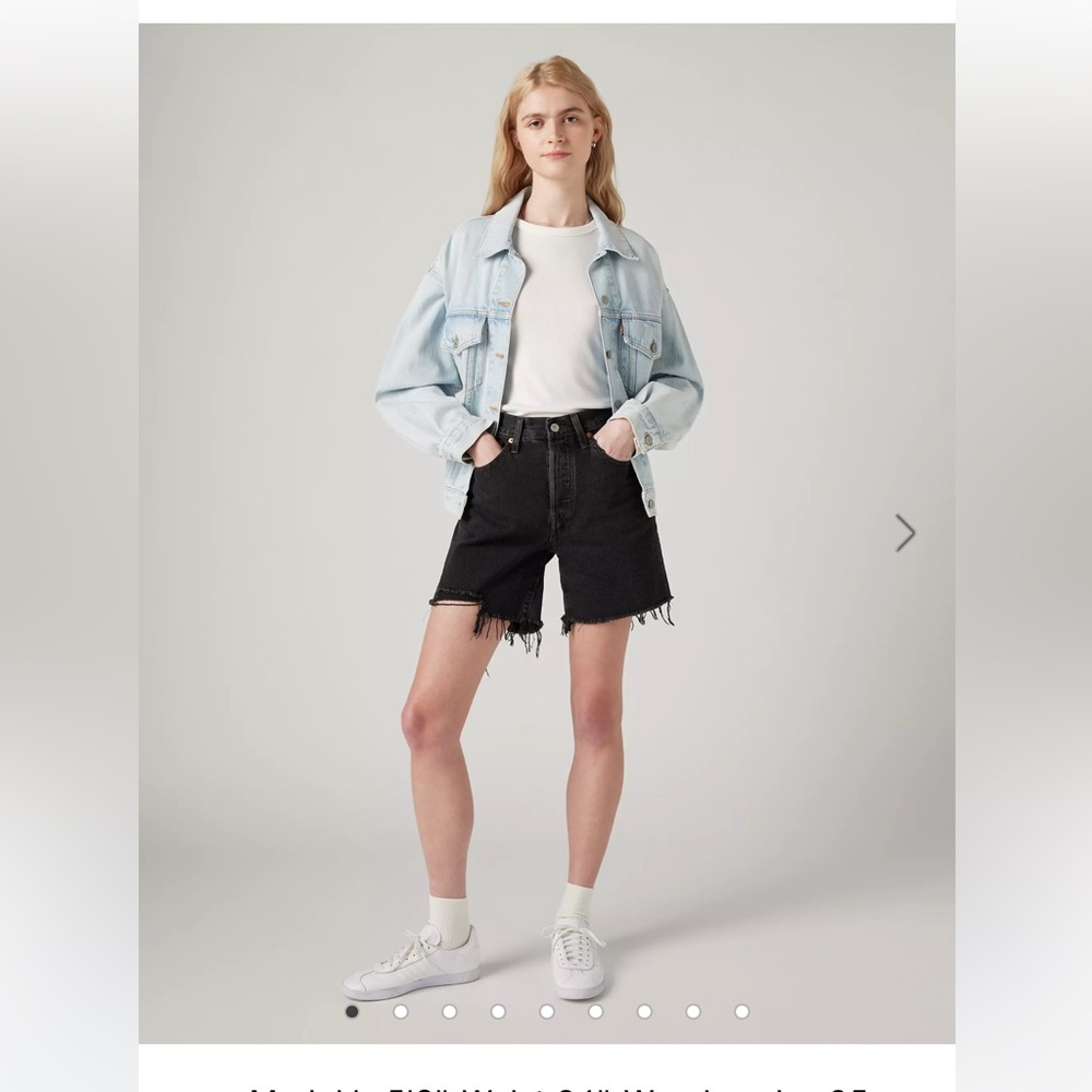 Levis 501 mid thigh denim shorts